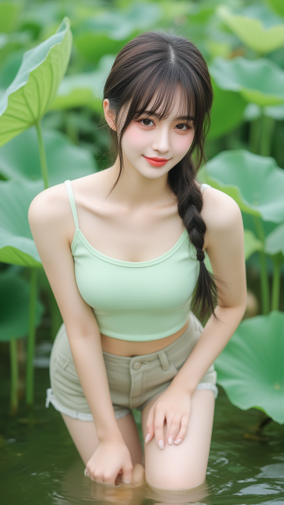 麻花辫子女孩