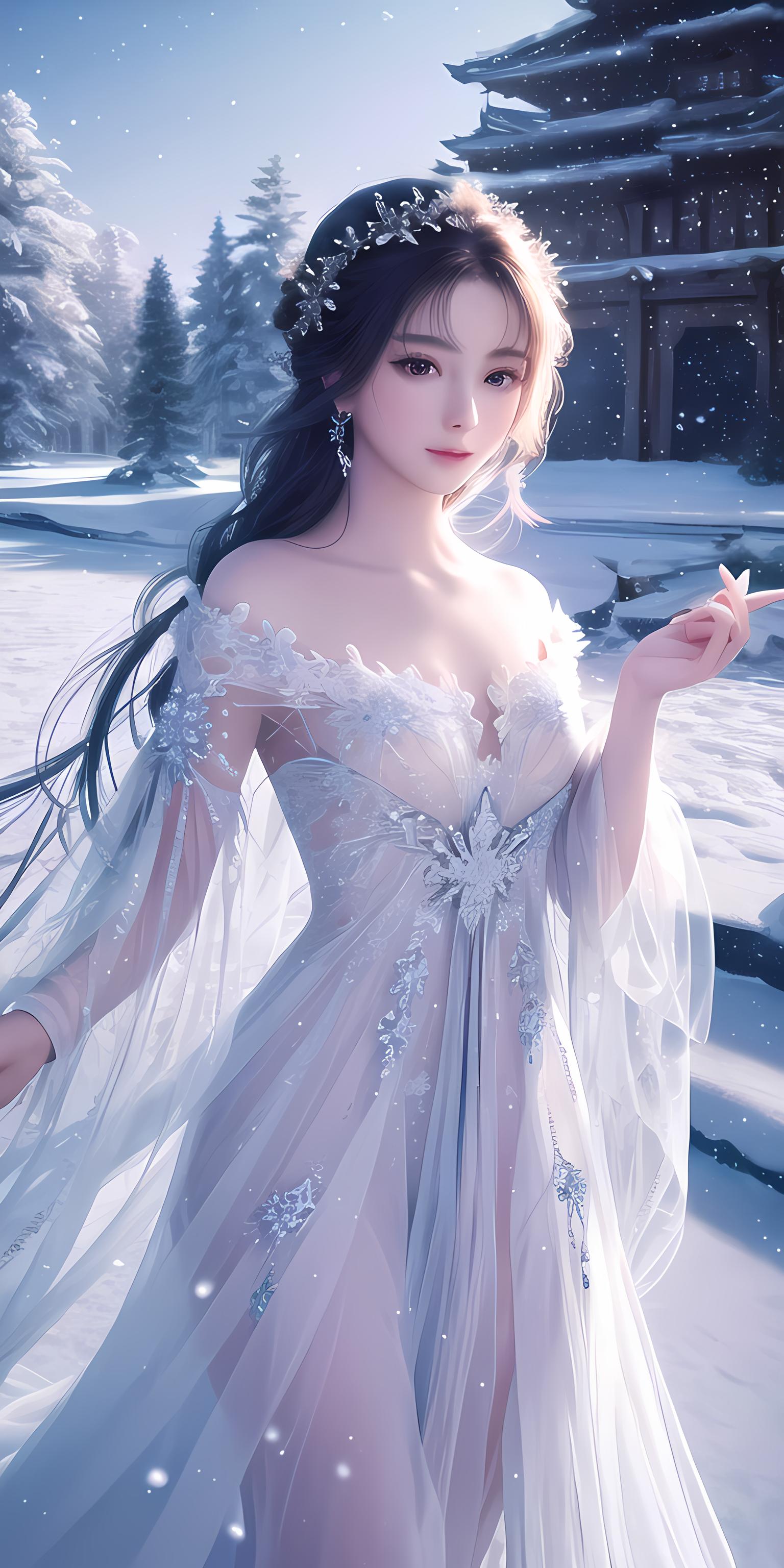 雪景美女