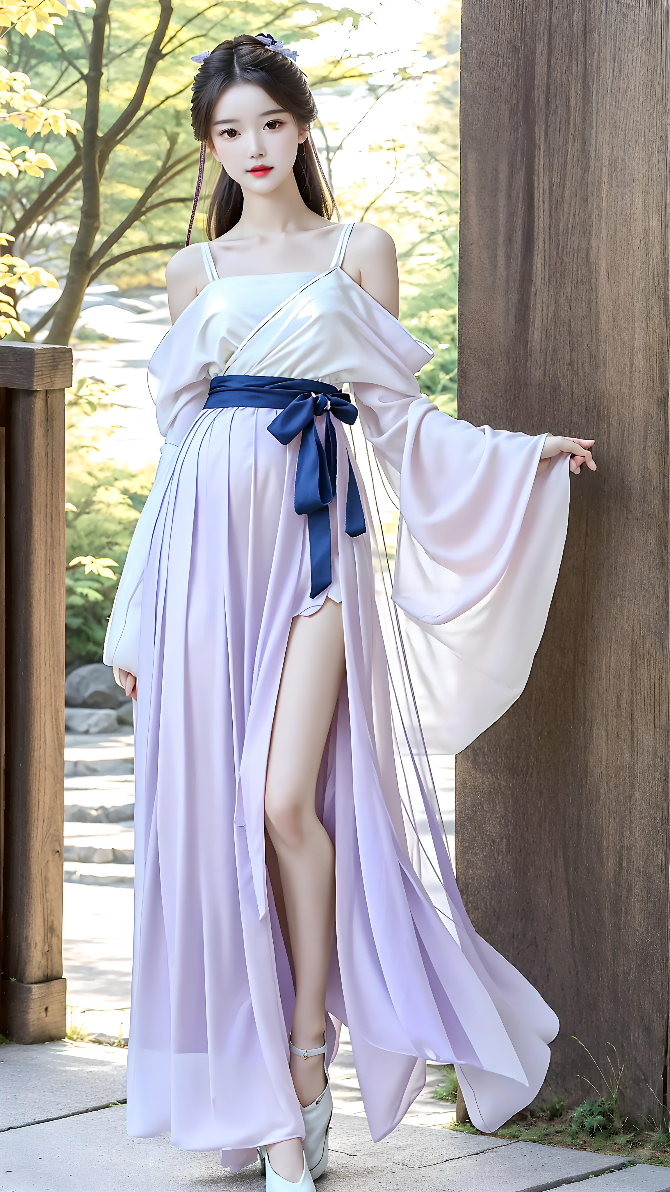 紫色汉服裙