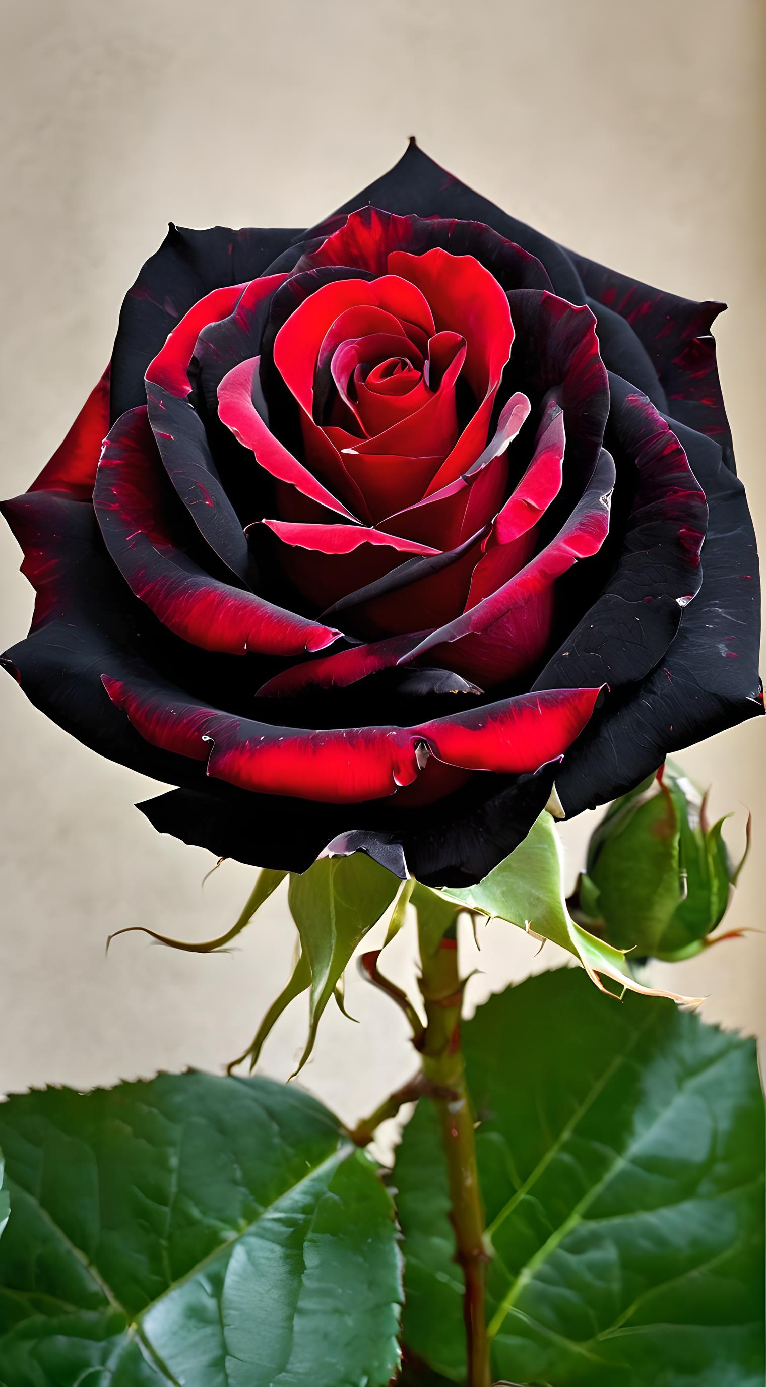 黑红玫瑰花