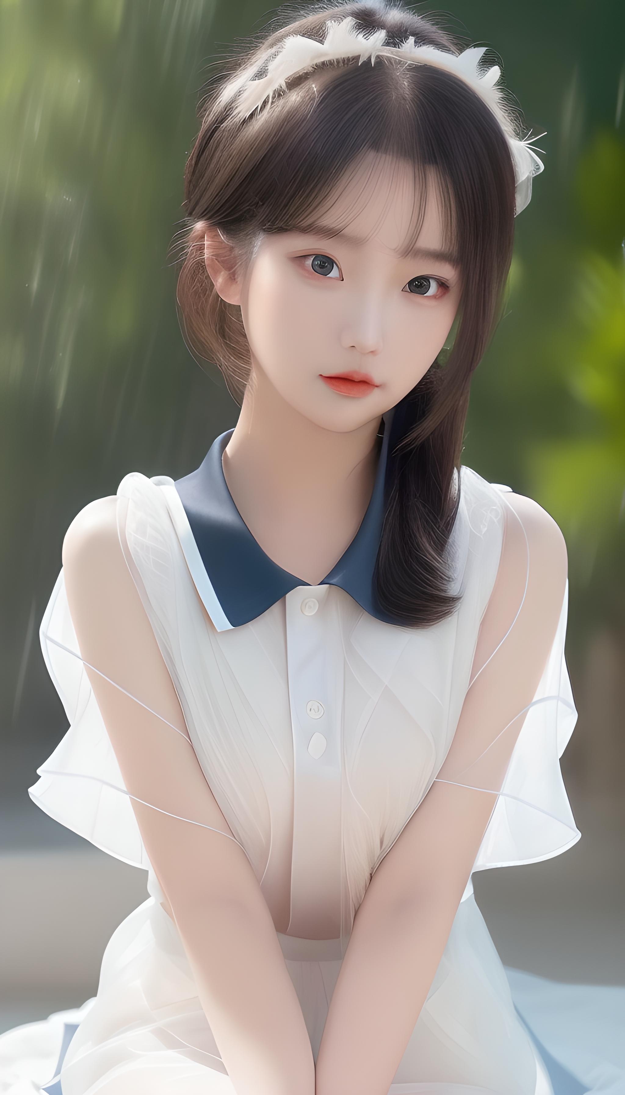 雨中美女