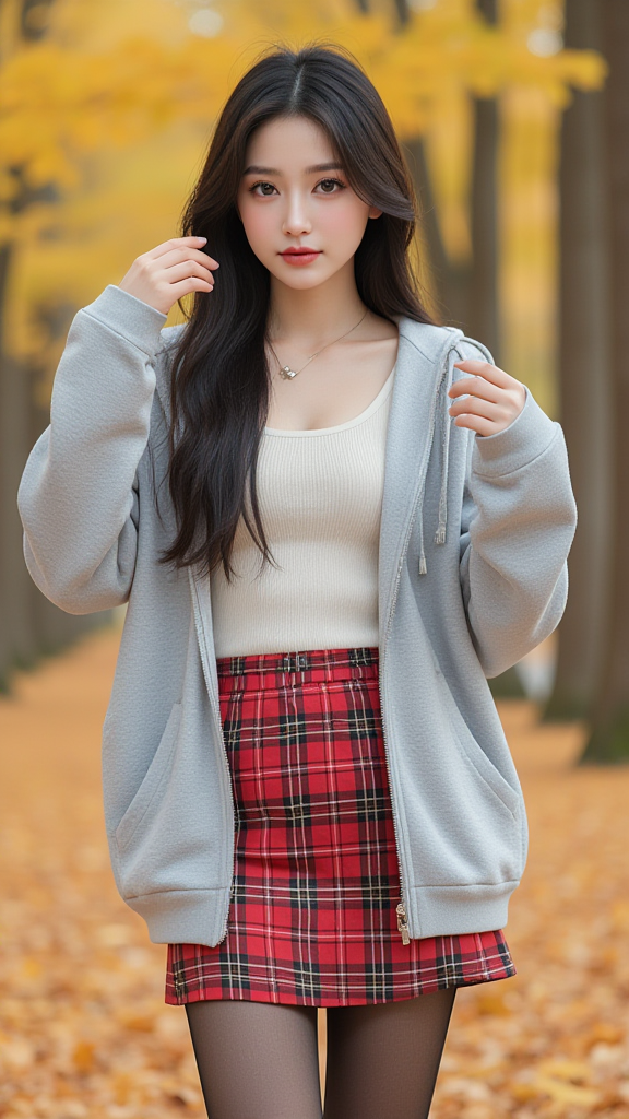 灰色卫衣女孩
