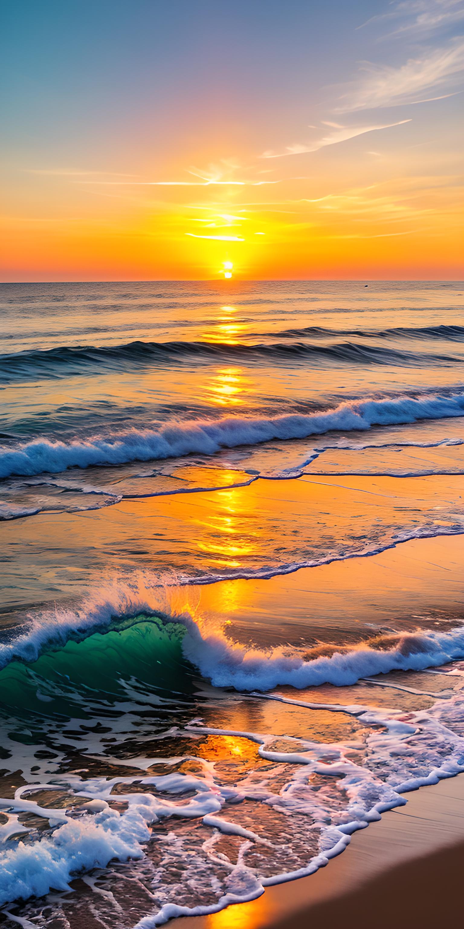 海边的落日