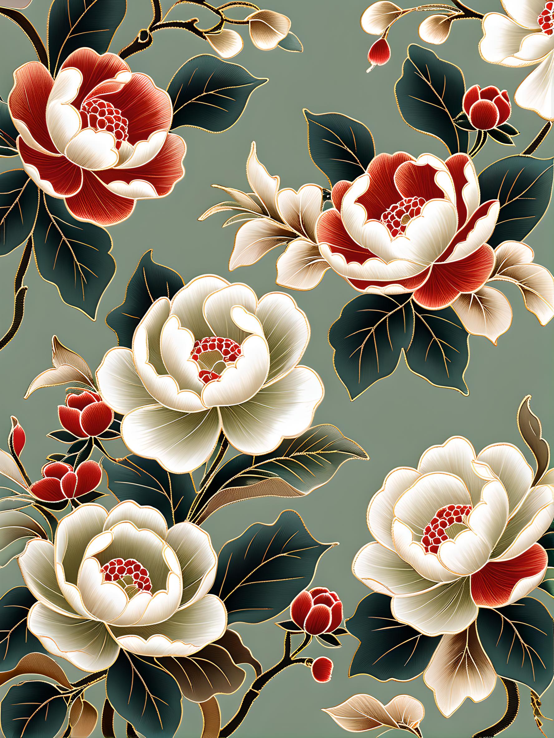 牡丹花纹理图案