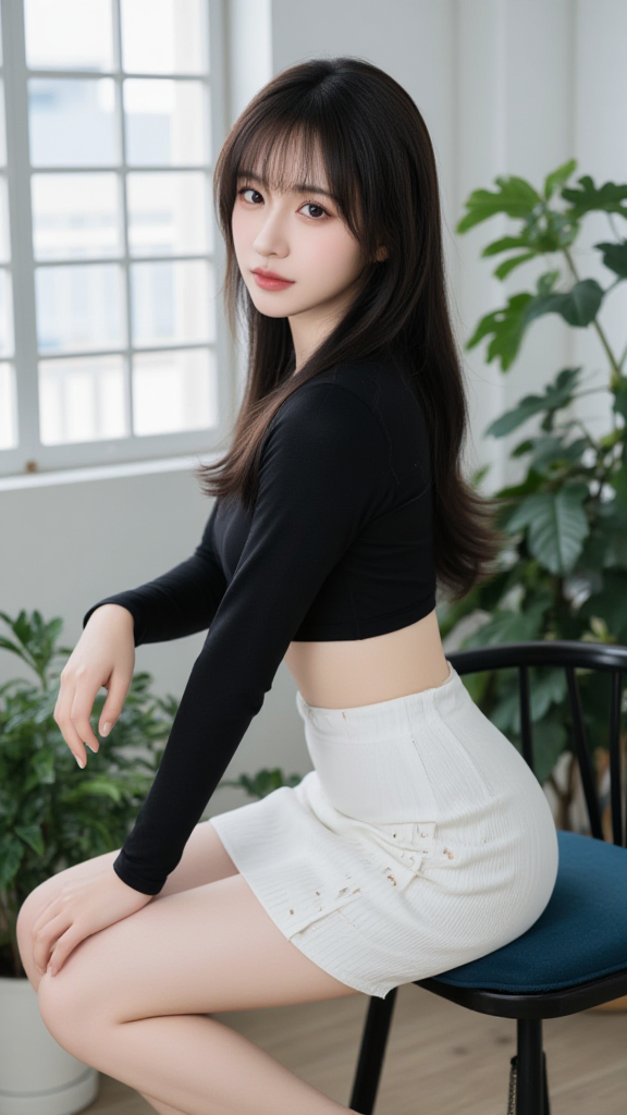 白色短裙女孩