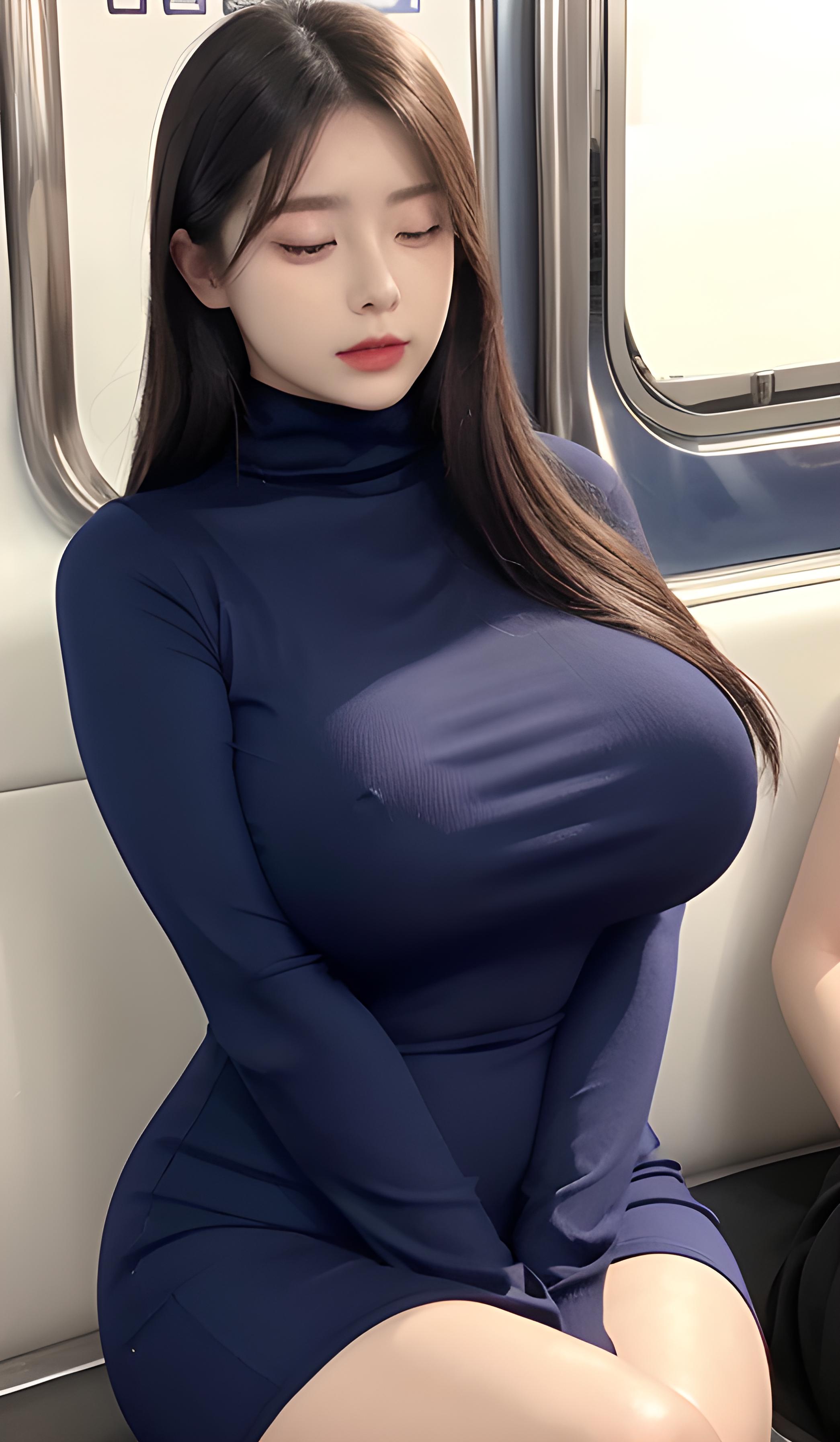 地铁美女