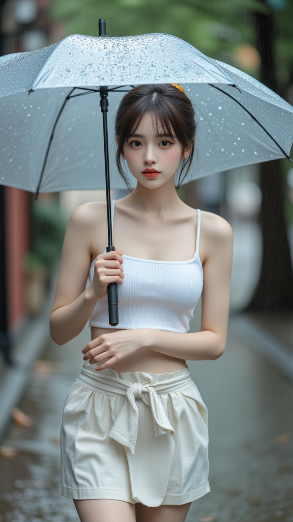 下雨天女孩
