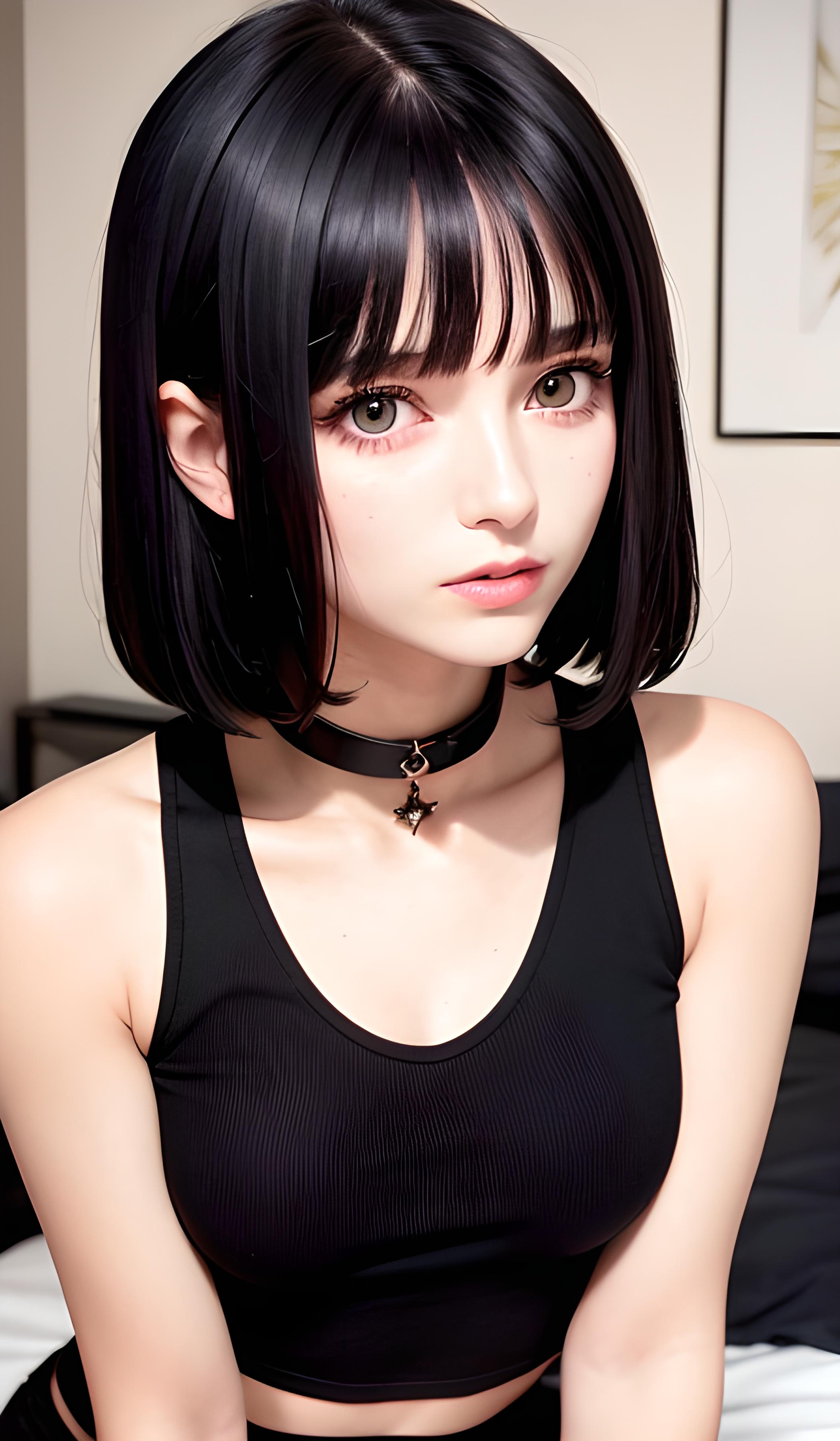 黑色短发美女 | 无界AI