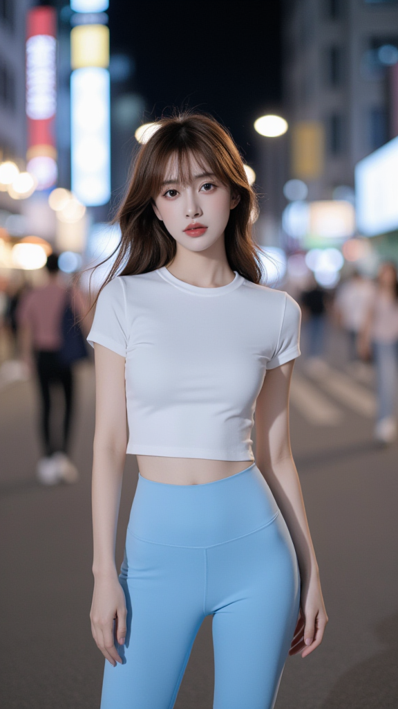 夜拍美女