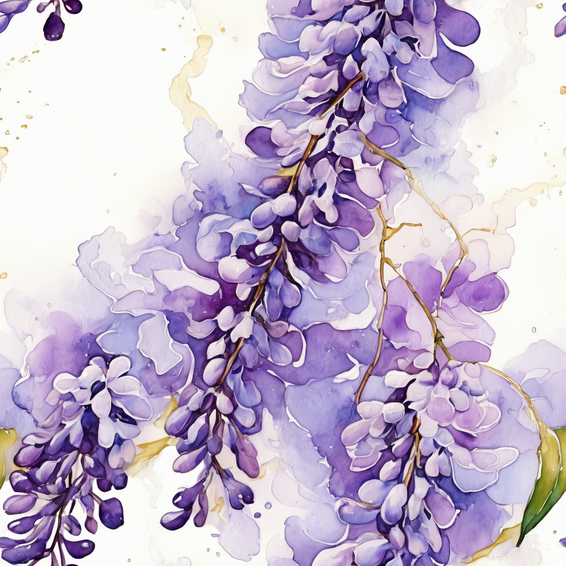 水彩紫藤