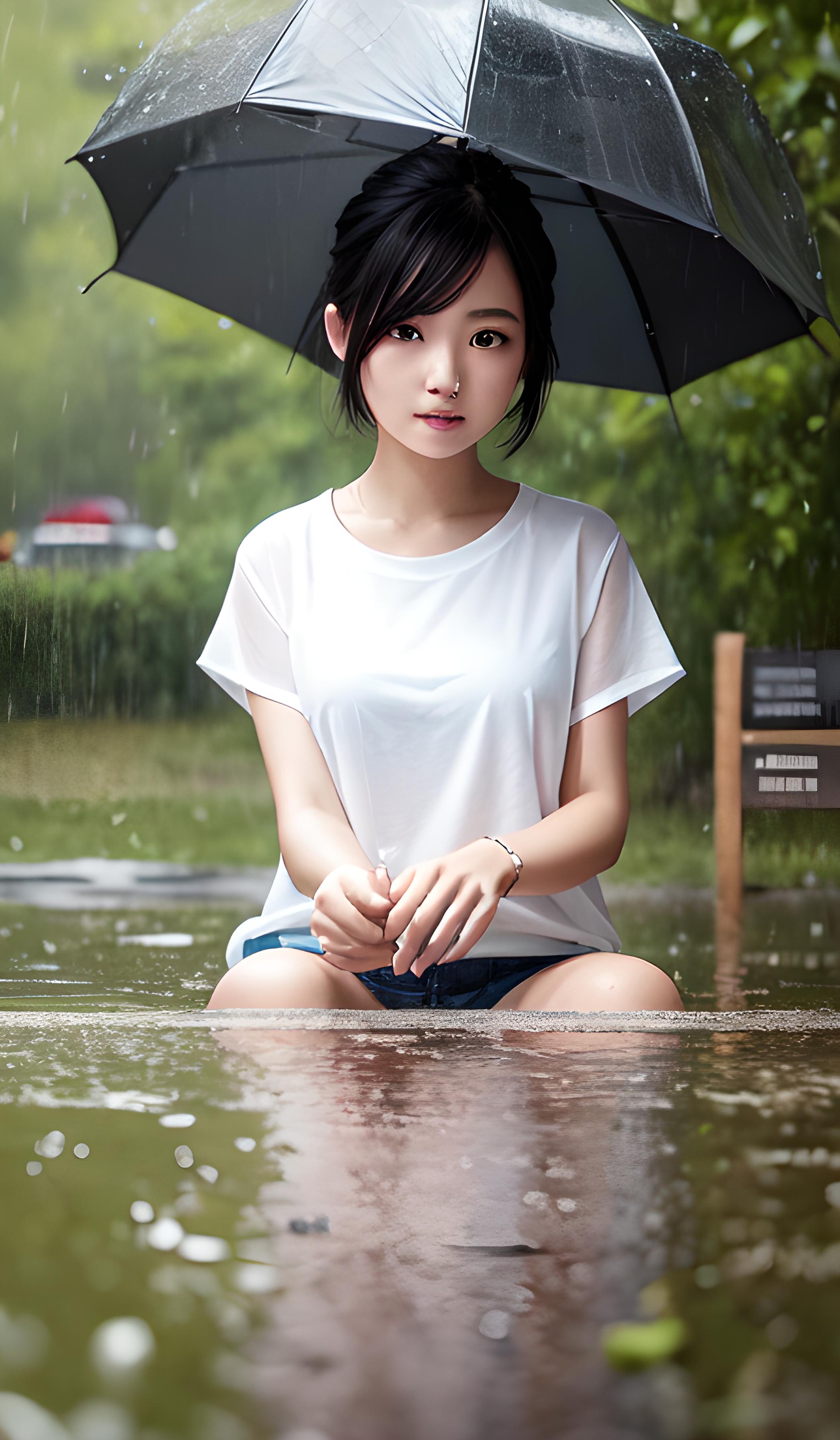 妹子，下雨天做水里你在干啥？