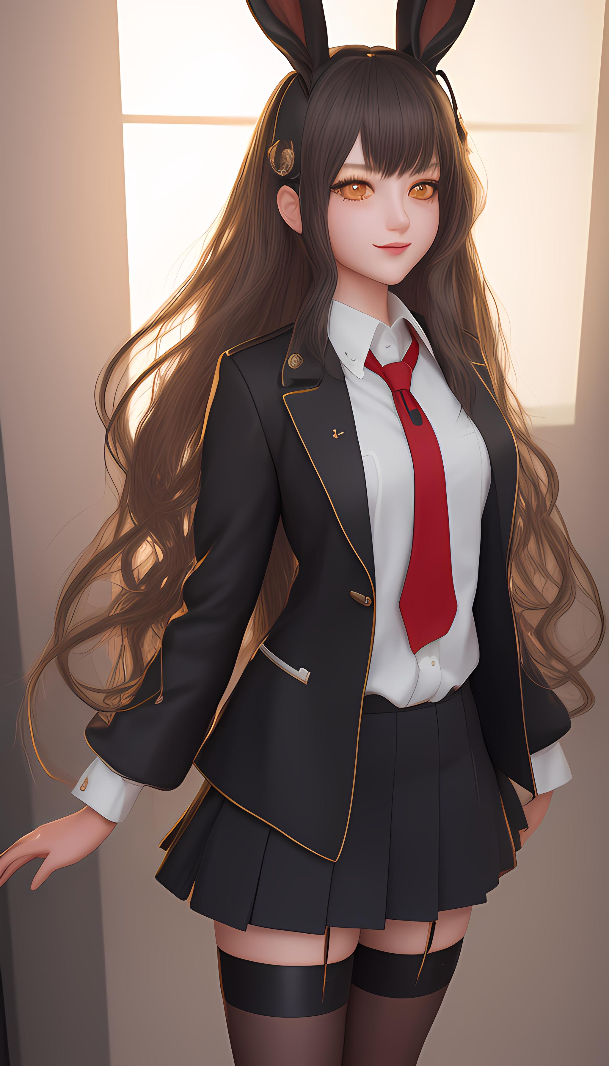 黑丝校服兔女郎