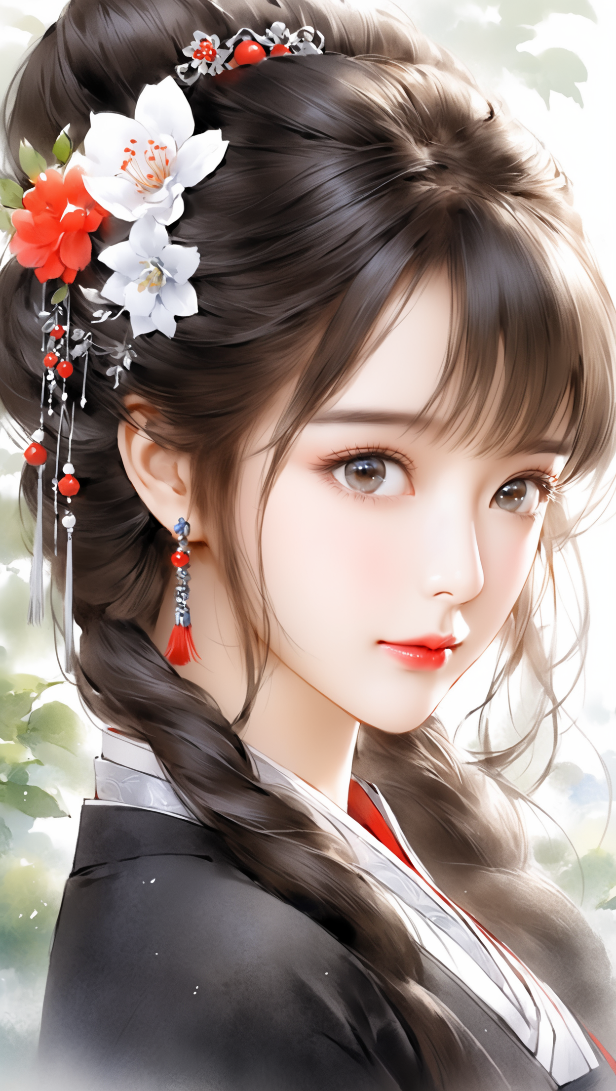 彩铅画像：古典美女