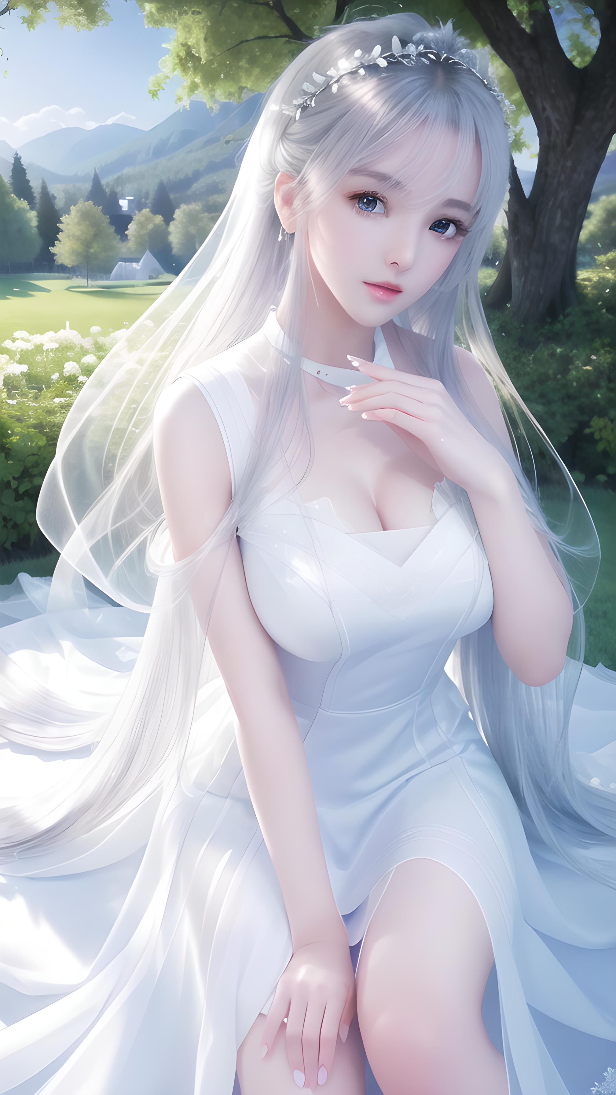 白色连衣裙