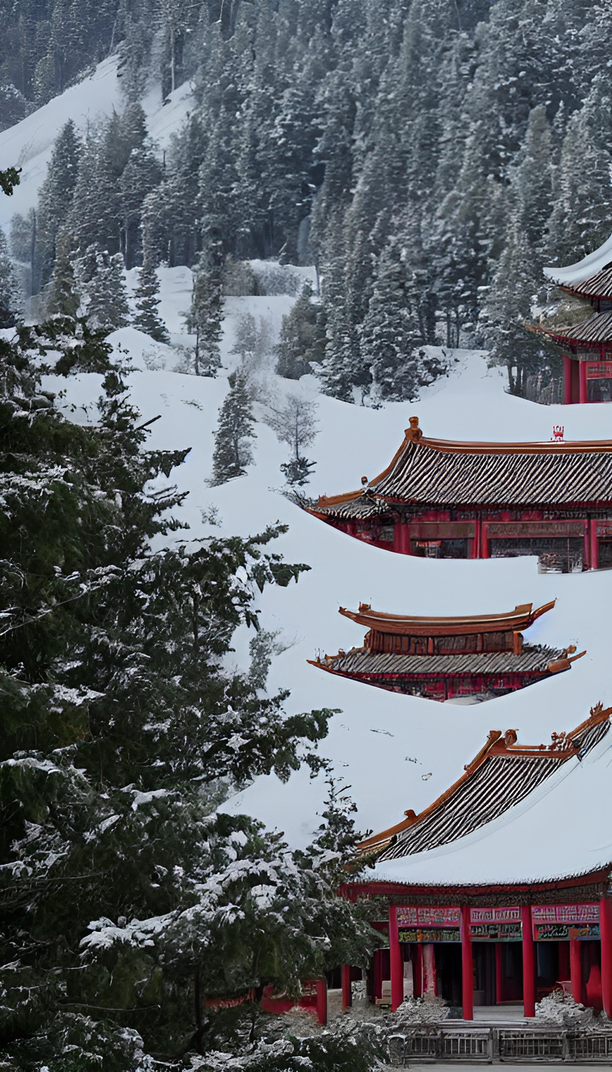 雪山古建筑