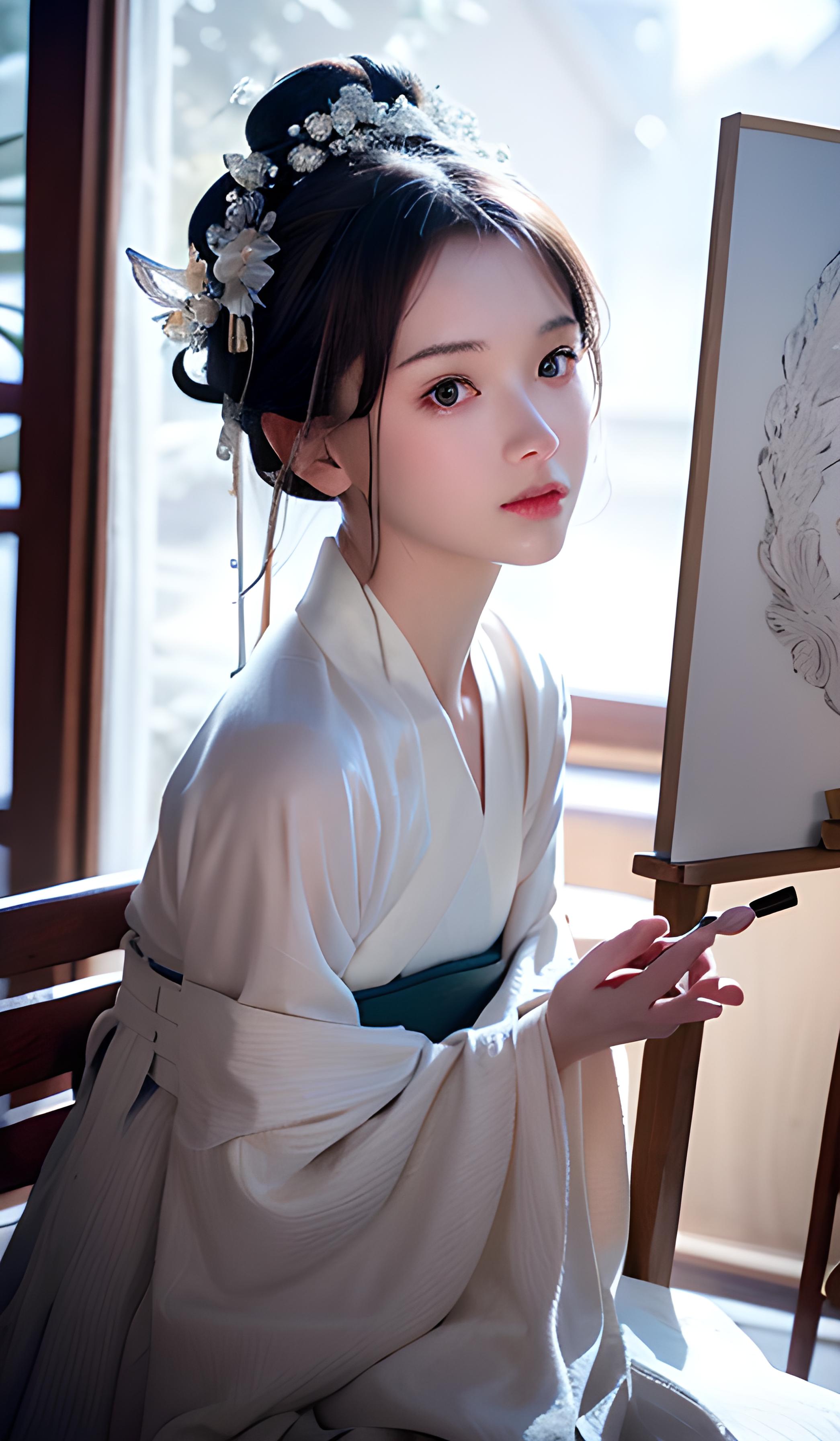 女画师