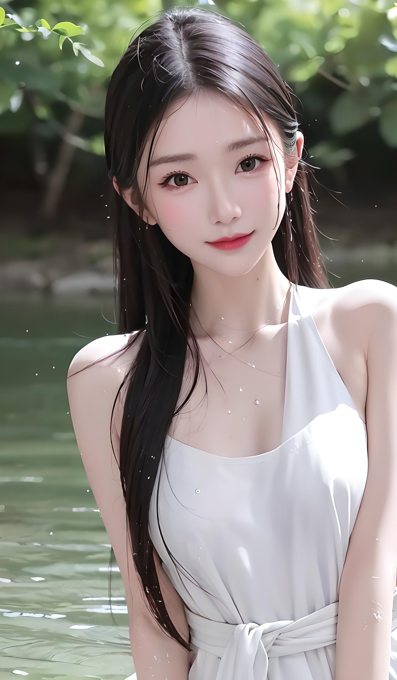 美女戏水