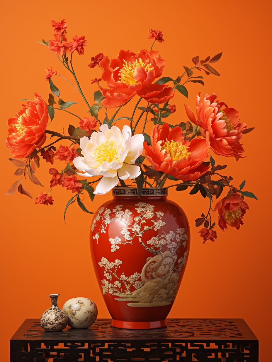 牡丹花，中国瓷器