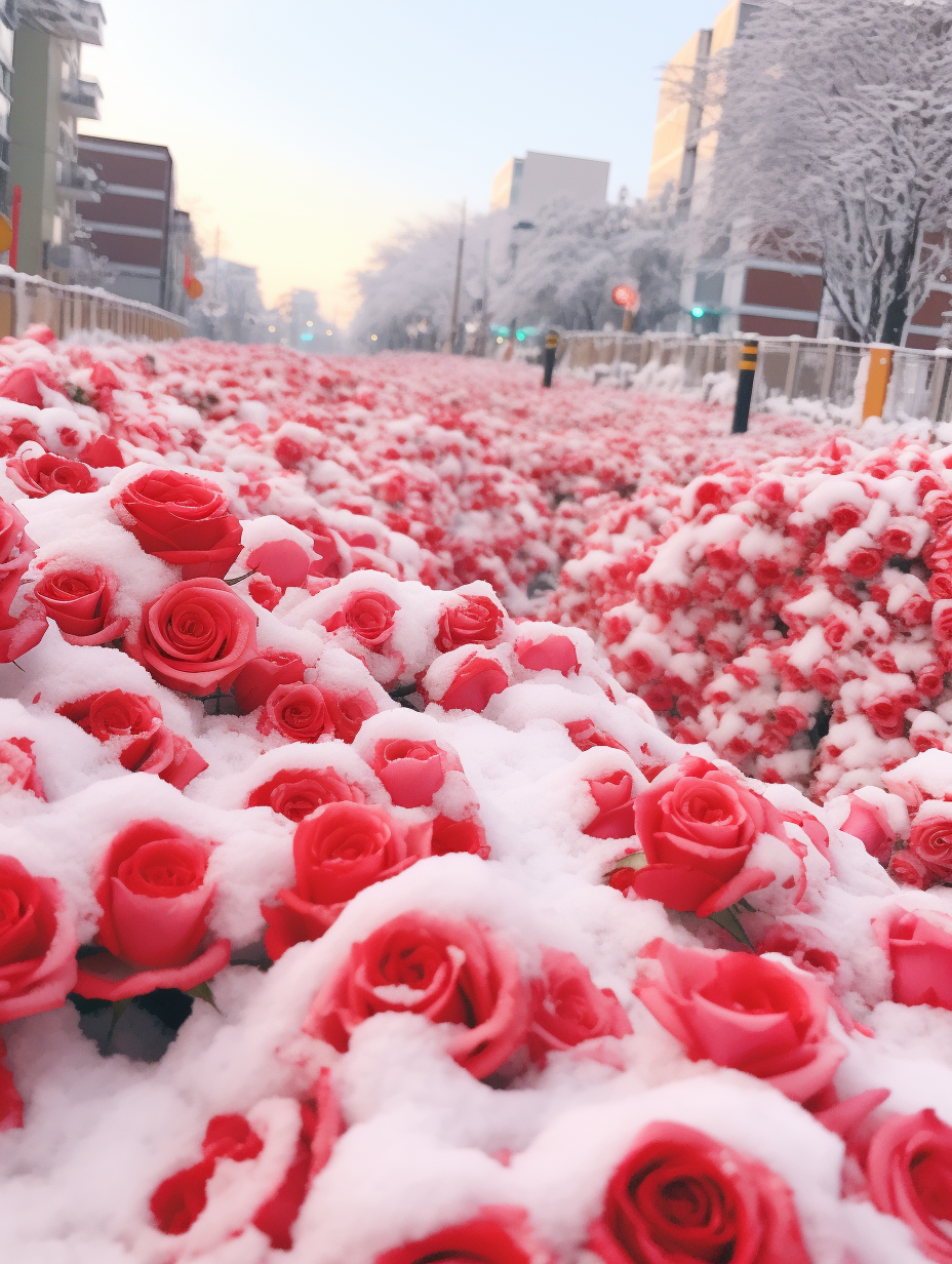 雪中玫瑰