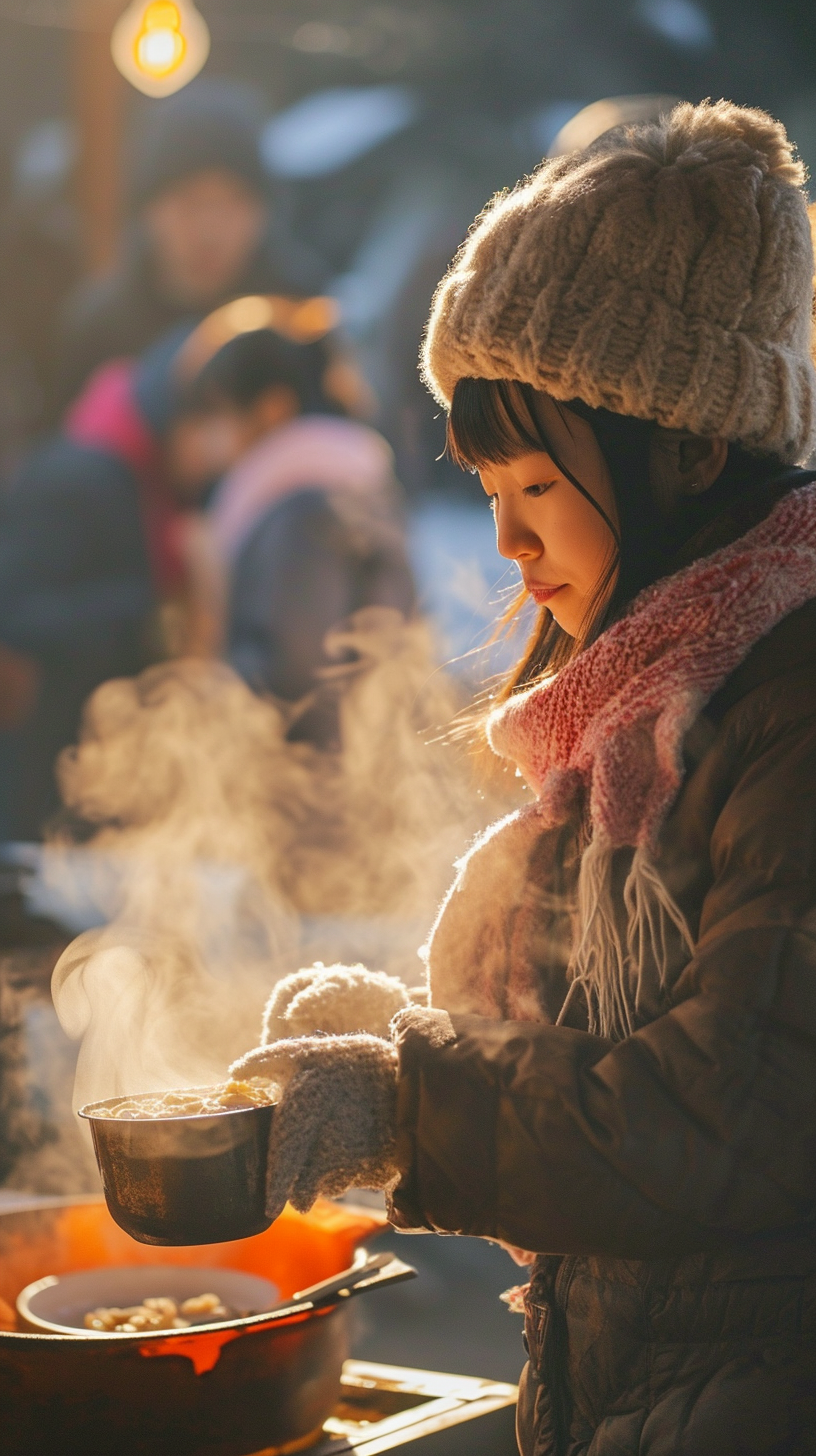 盛汤的少女