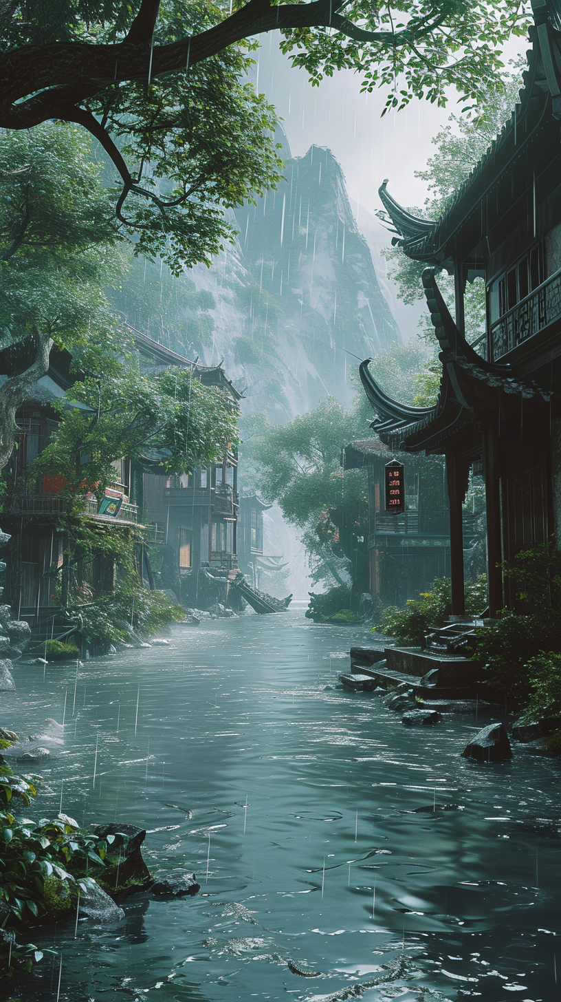 雨中