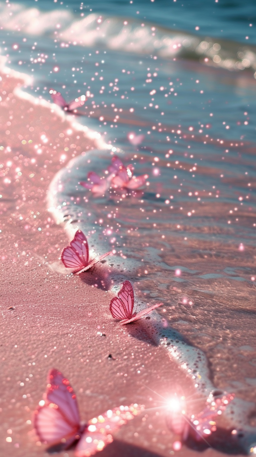 蝴蝶海岸，粉色海滩