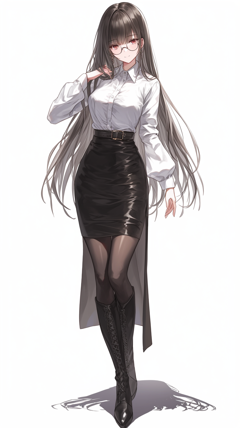 黑裙白衫