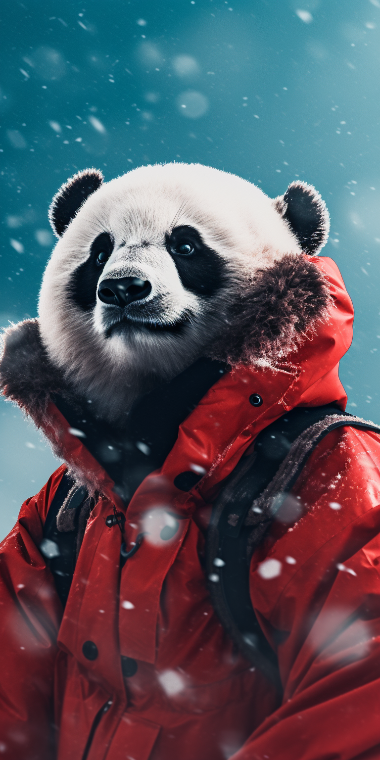 雪地熊猫