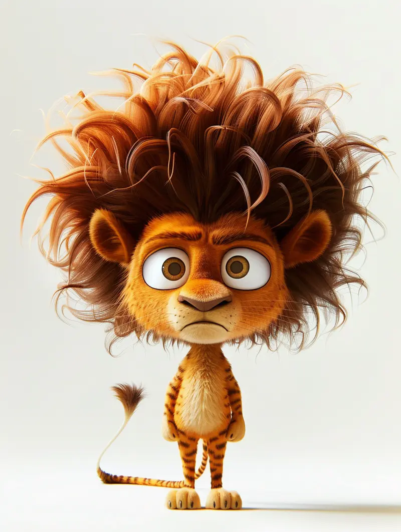 插画002：生气的小狮子