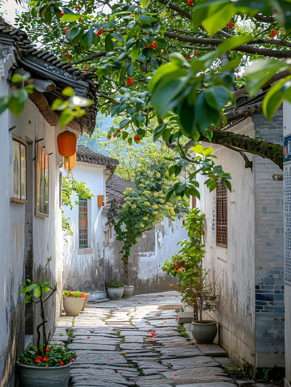 白族建筑-《青瓦白墙，绿树繁花》