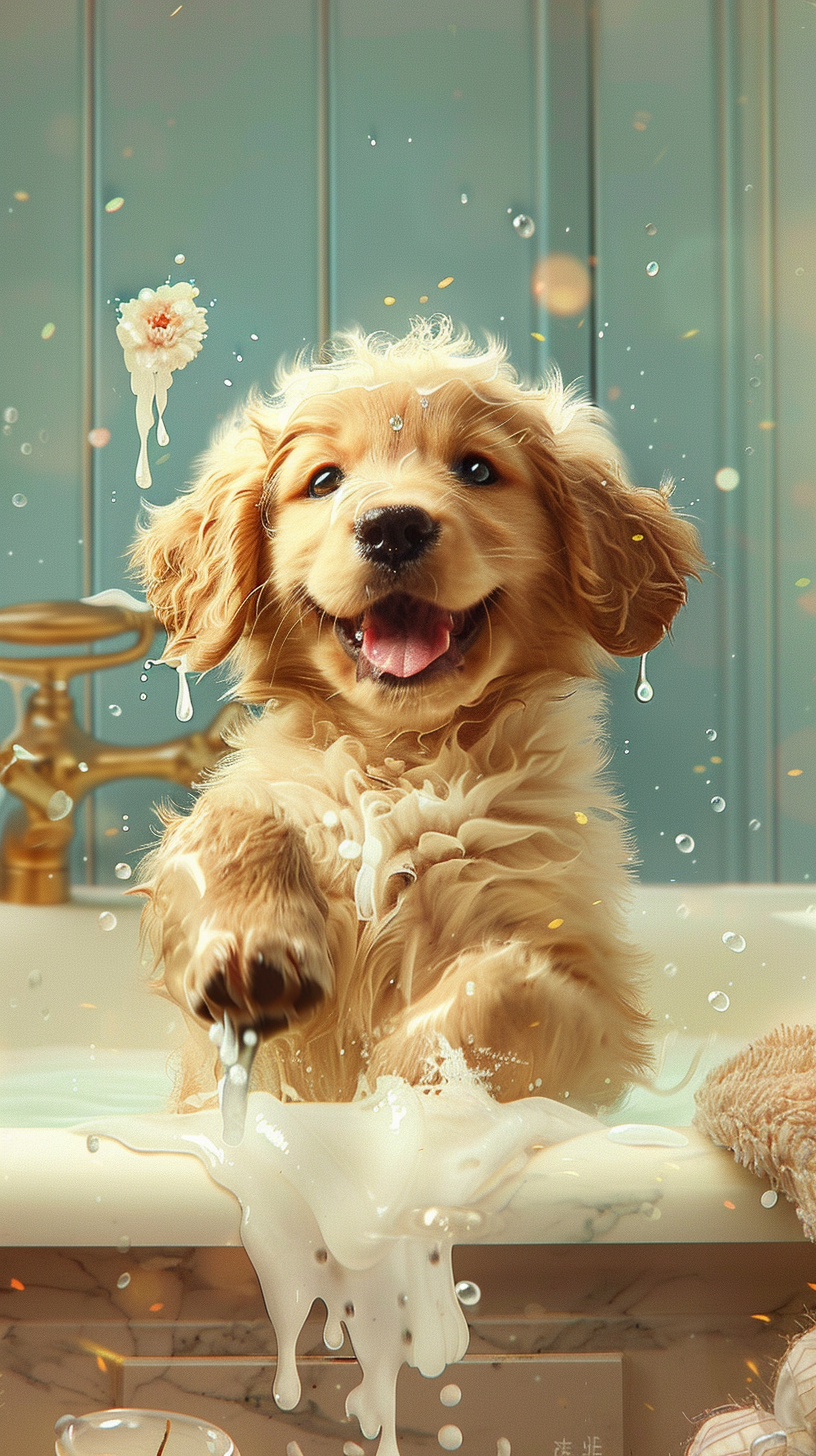 小狗洗澡