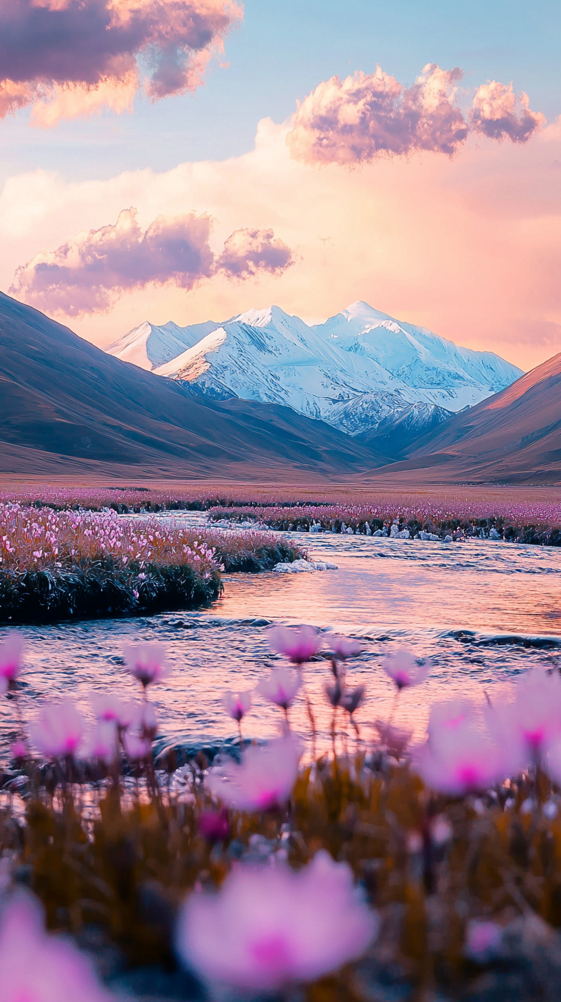 雪山溪流