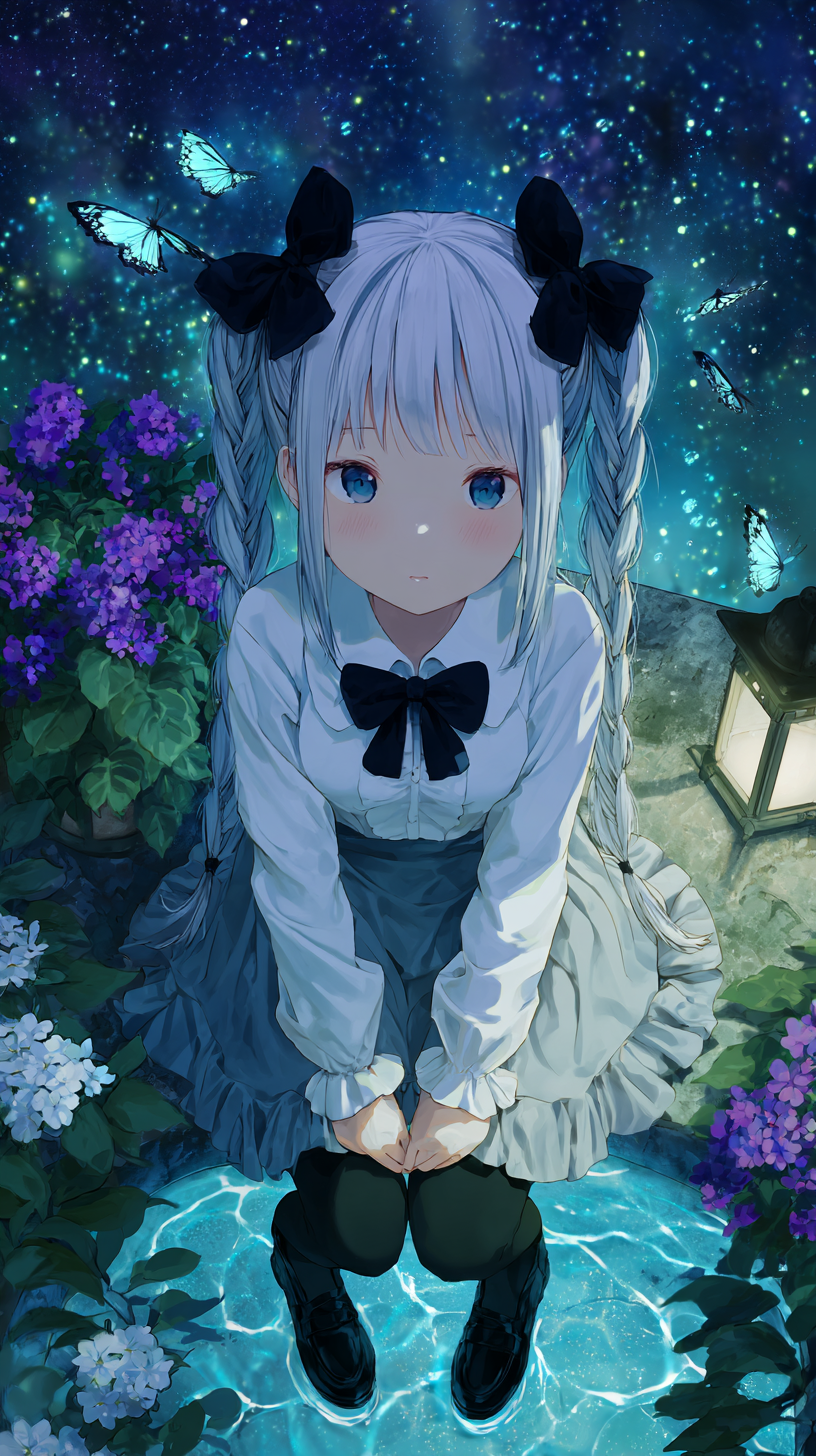 月光下的小女孩