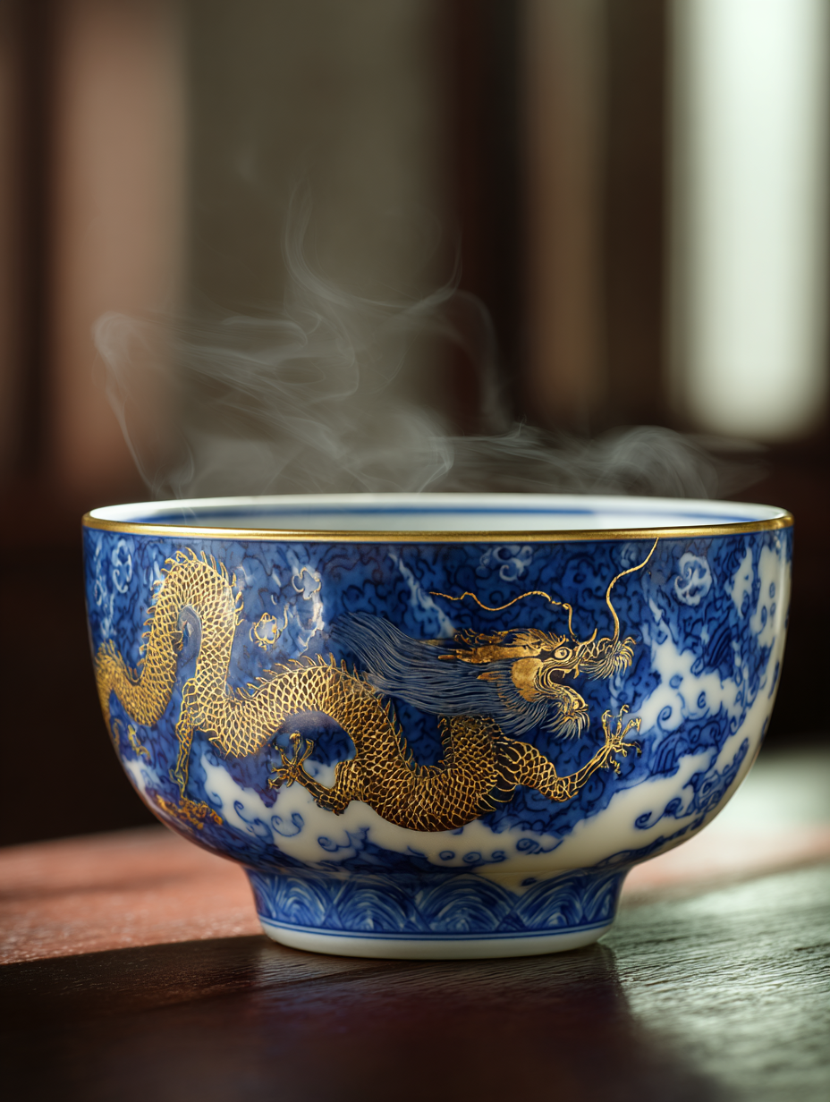 青花金龙杯